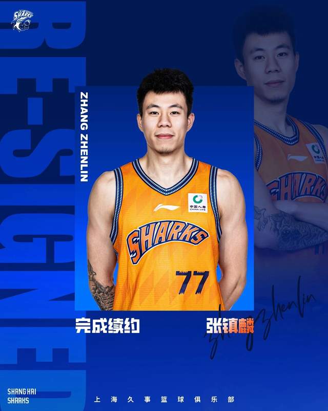 上海男篮官宣!张镇麟领衔6核心续约,4位小将上调一队,4人离队